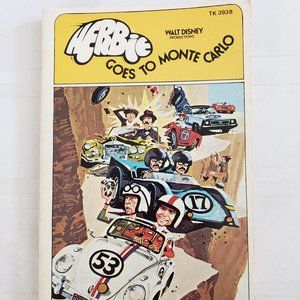 1977 HERBIE GOES TO MONTE CARLO WALT DISNEY PAPERBACK BOOK VINTAGE TK3938 RETRO